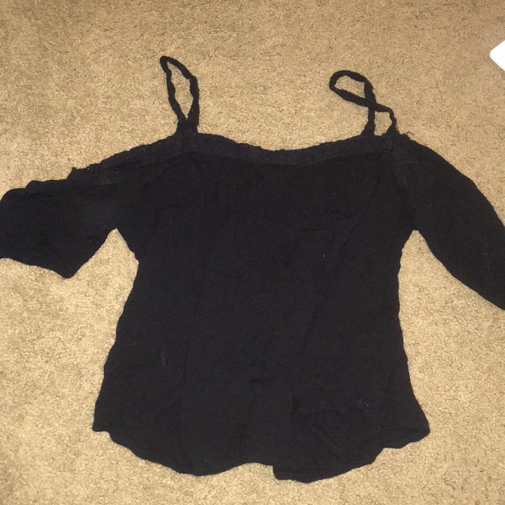Black off shoulder top